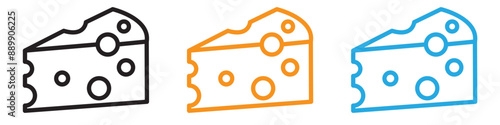 piece of cheese vector logo set collection for web app ui
