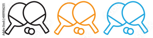Ping-pong, table tennis vector logo set collection for web app ui