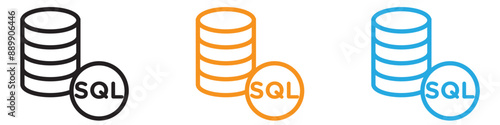 SQL server vector logo set collection for web app ui