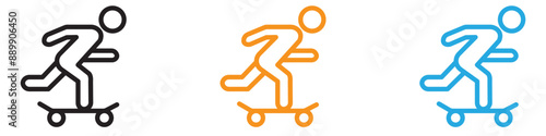 skateboarding vector logo set collection for web app ui