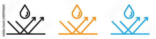 Water repellent surface vector logo set collection for web app ui