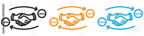 Win-win business deal vector logo set collection for web app ui