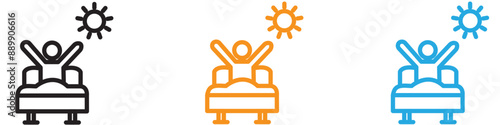 Wake up in the morning vector logo set collection for web app ui