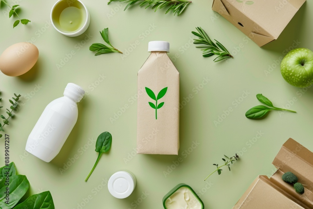 A product packaging with a green tick or plant icon, indicating it is eco-friendly and sustainable