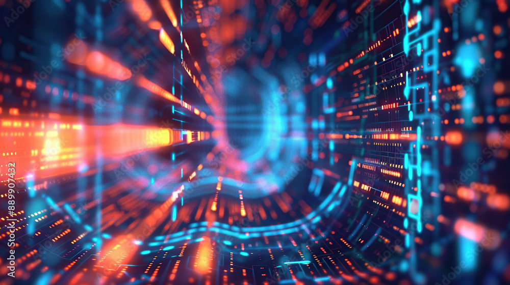 Fototapeta premium Abstract communication and future technology data flow