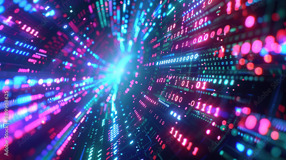 Naklejka premium Abstract communication and future technology data flow