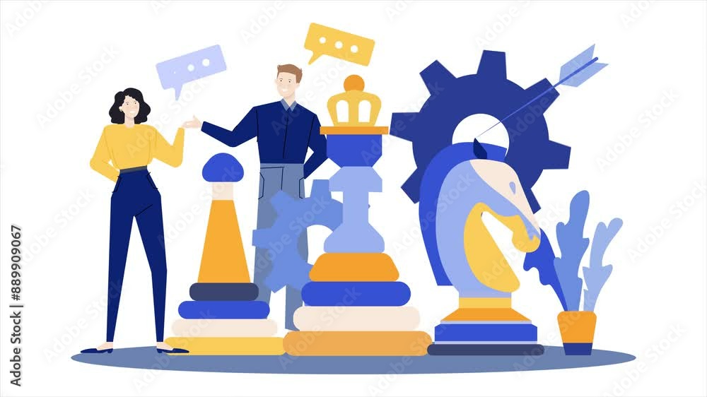 illustration of business management teamwork isolated on white background animated video illustration of business management teamwork isolated on white background animated video
