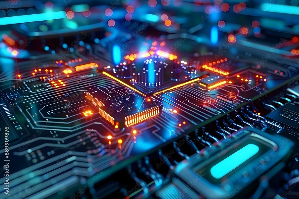 AI powered circuit board, digital transformation, tech innovation, advanced computing, high tech, futuristic, artificial intelligence, cybernetics, smart solutions, glowing, technology AI powered circuit board, digital transformation, tech innovation, advanced computing, high tech, futuristic, artificial intelligence, cybernetics, smart solutions, glowing, technology