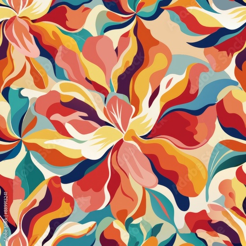 seamless pattern of abstract watercolor strokes resembling floral petals, for an artistic and abstract design, Generative AI