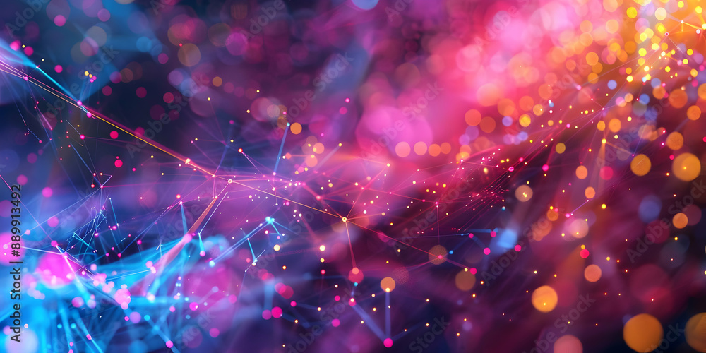 Abstract Background with Neon Lights and Bokeh Abstract Background with Neon Lights and Bokeh