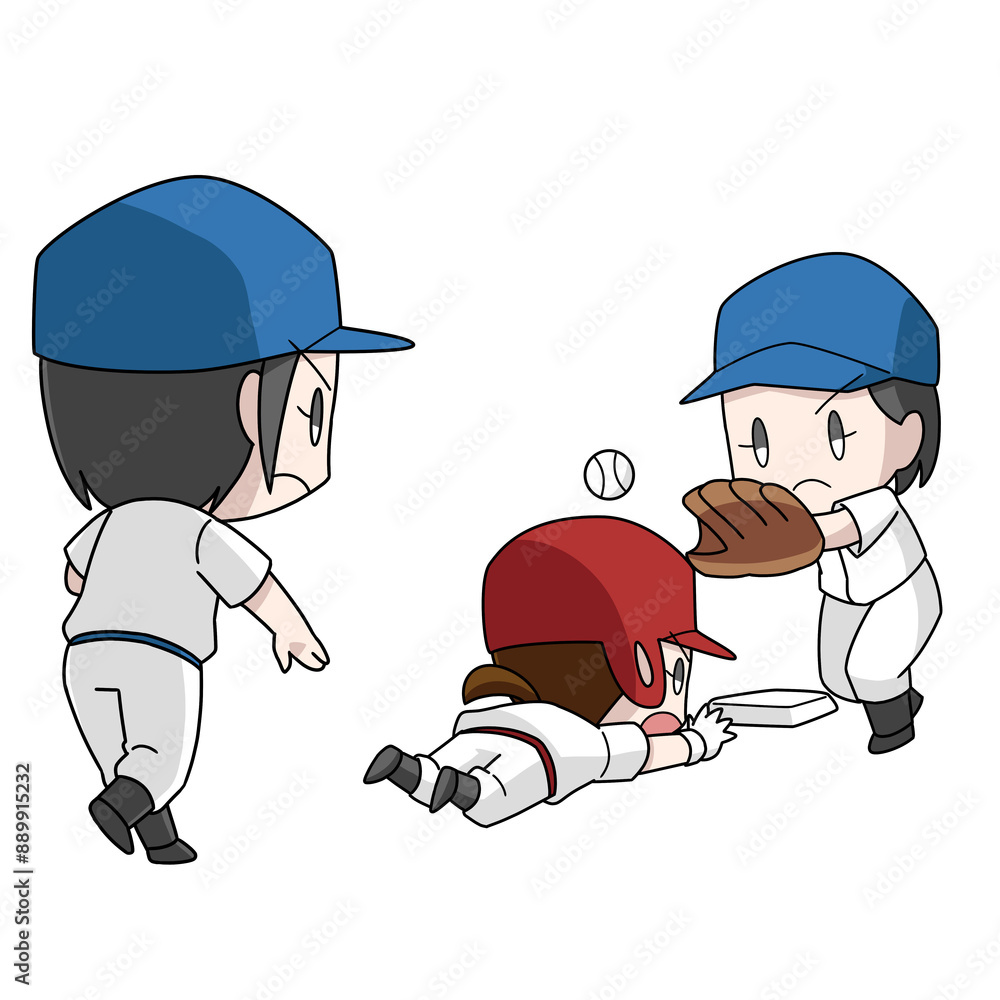 野球の牽制球のイラスト・女子 Stock Illustration | Adobe Stock