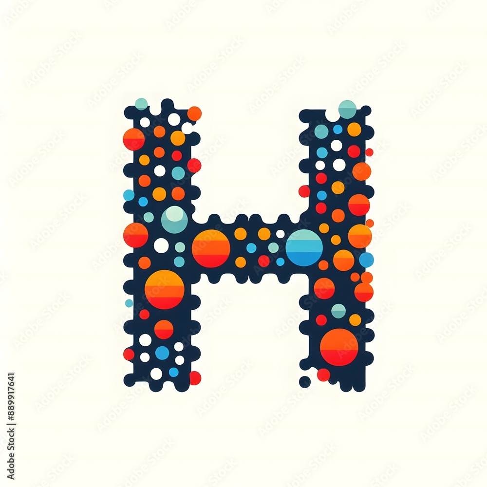 AI Generate of Logo Letter H created using random color dots AI Generate of Logo Letter H created using random color dots