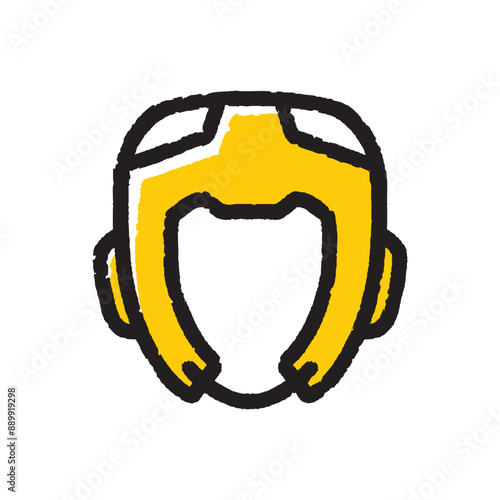 Boxing head guard doodle icon
