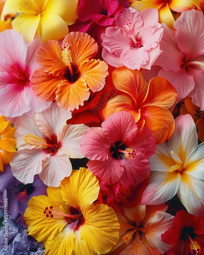 Wallpaper Mural A Vibrant Assortment of Colorful Hibiscus Flowers in Full Bloom Showcasing Nature's Beauty Through Stunning Petals and Rich Hues Torontodigital.ca