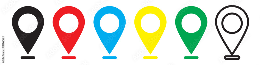 Location pin icon. Map pin place marker. Location icon. Map marker pointer icon set. GPS location symbol collection. vector illustration, eps 10. Location pin icon. Map pin place marker. Location icon. Map marker pointer icon set. GPS location symbol collection. vector illustration, eps 10.