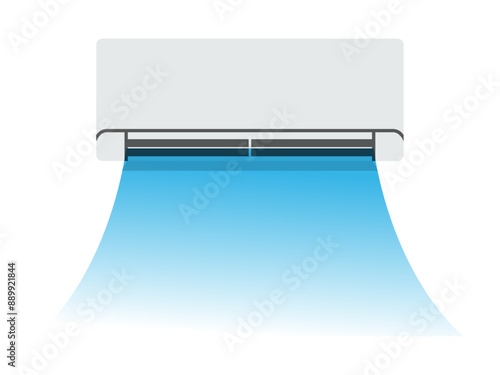 Air conditioner blowing cold air, front view
