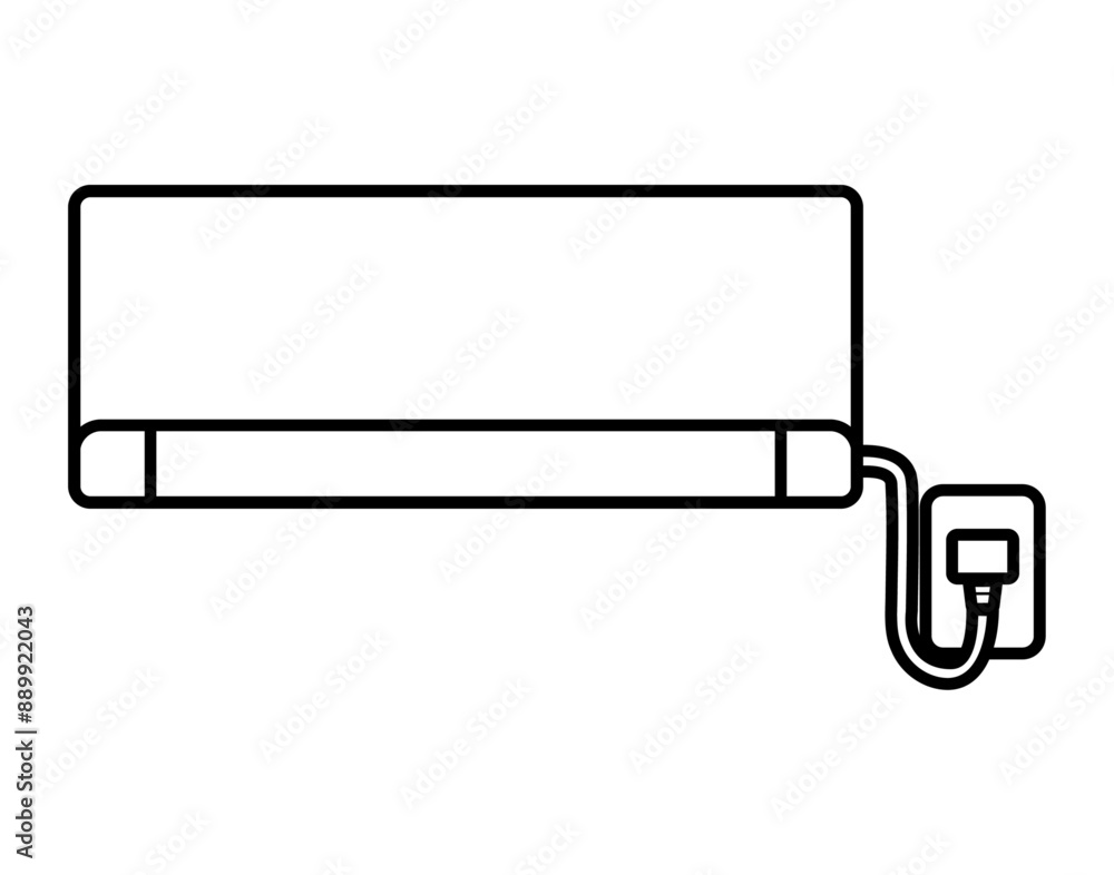 Air conditioner with dedicated outlet, front view - line drawing Air conditioner with dedicated outlet, front view - line drawing