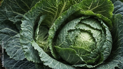 Wallpaper Mural close-up head cabbage cabbage green has large oval-shaped Torontodigital.ca