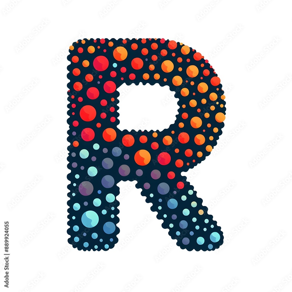 AI Generate of Logo Letter R created using random color dots AI Generate of Logo Letter R created using random color dots