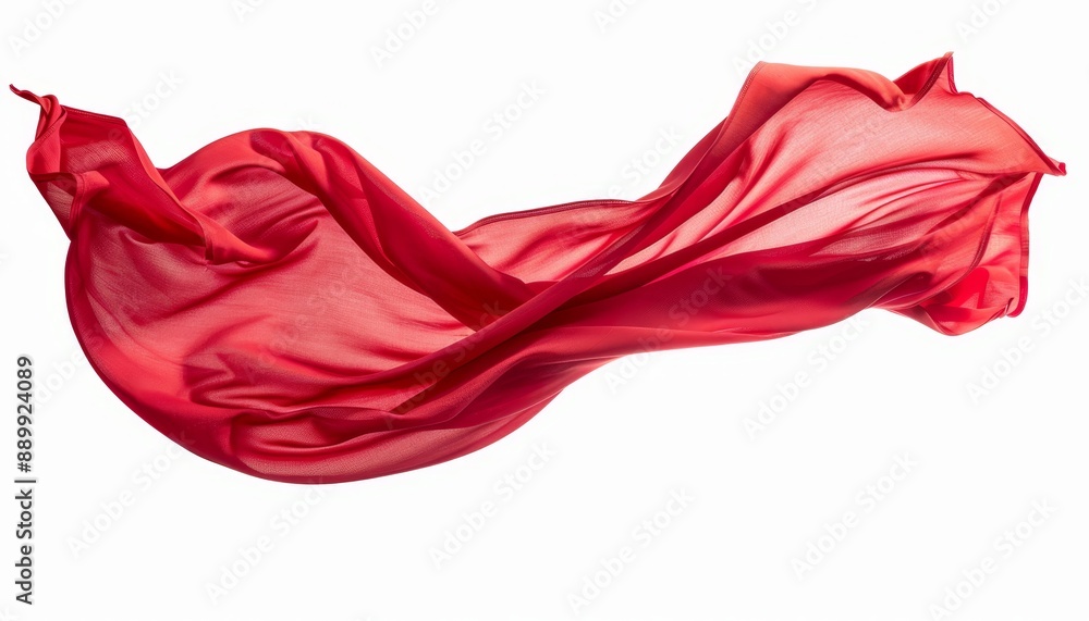 Elegant Flowing Red Fabric in Motion