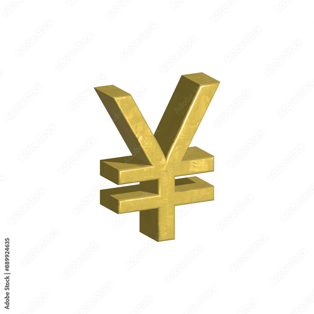 Fototapeta premium Japanese Yen coin icon 3d gold