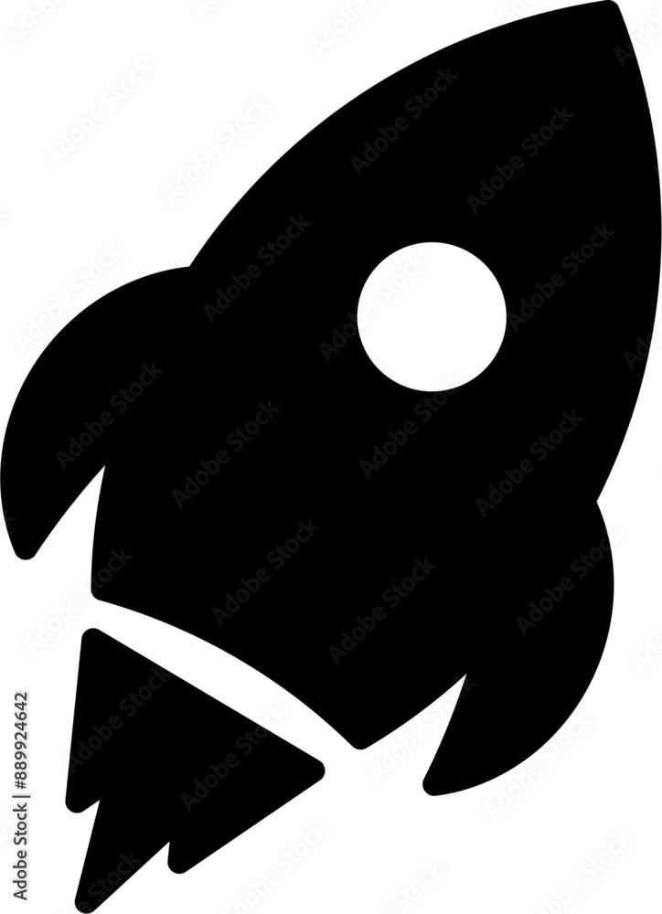 Obraz premium Rocket launch silhouette icon