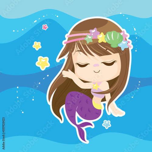 Kawaii Cloud with Hanging Stars with pink background