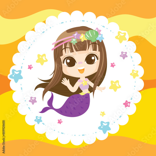 Kawaii Cloud with Hanging Stars with pink background