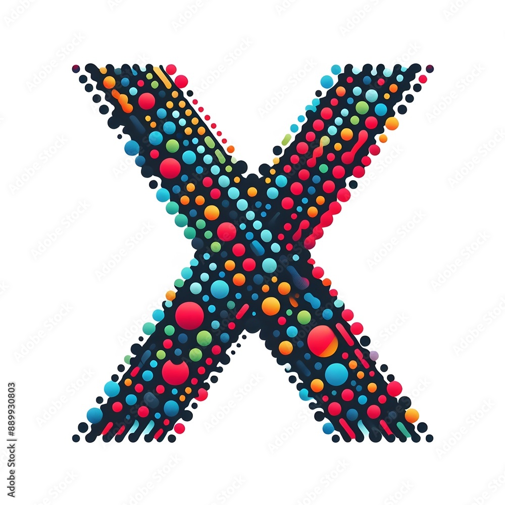 AI Generate of Logo Letter X created using random color dots AI Generate of Logo Letter X created using random color dots