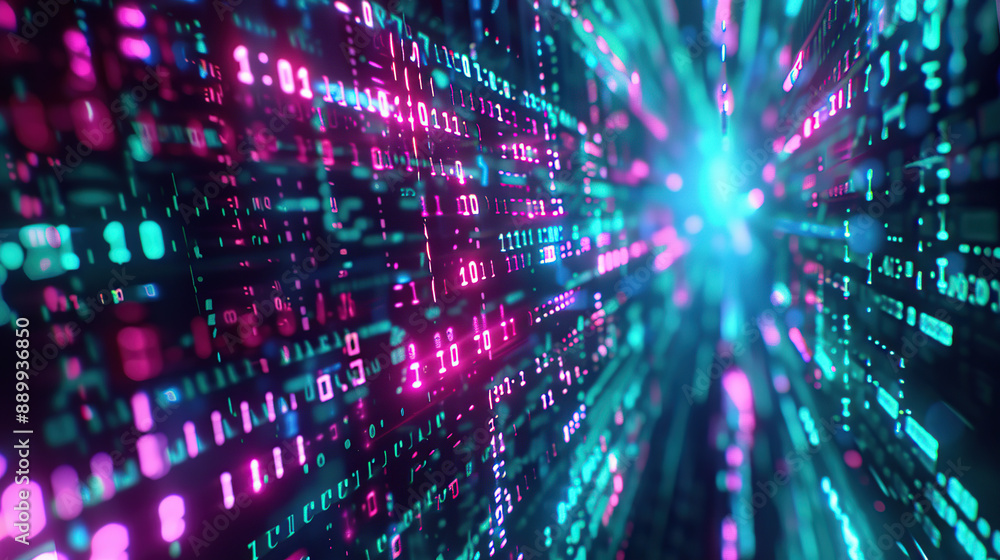 Fototapeta premium Abstract communication and future technology data flow