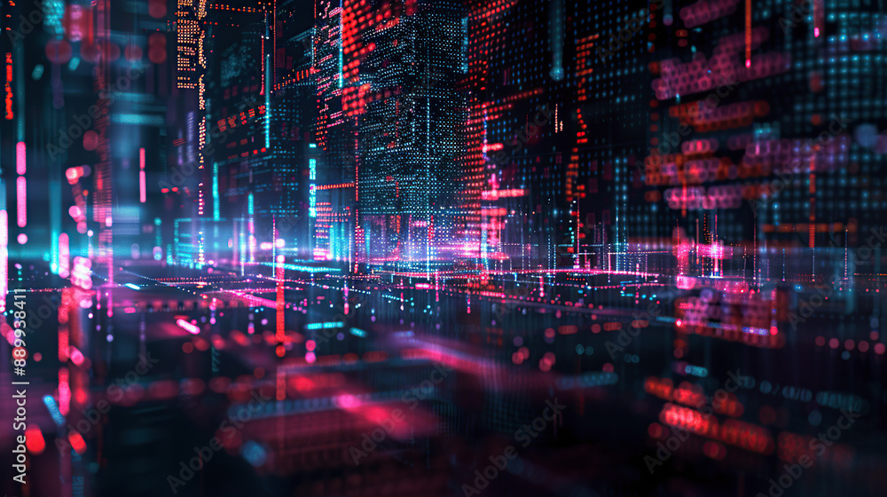 Abstract communication and future technology data flow Abstract communication and future technology data flow