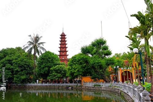 Tran Quoc Pagoda (Chua Tran Quoc), a Buddhist temple with numerous shrines at Thanh Nien, Yen Phu, Tay Ho, Ha Noi, Vietnam