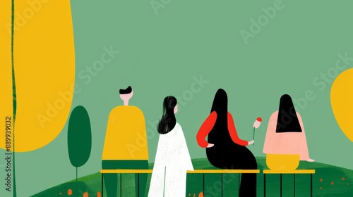 Wallpaper Mural Family picnic in nature with each family member engaged in supportive and caring activities towards one another Torontodigital.ca