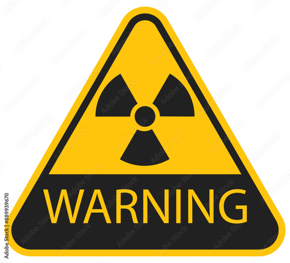 Radiation warning sign isolated on white background. Radiation warning sign isolated on white background.