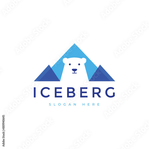 iceberg antartic logo design modern flat vector