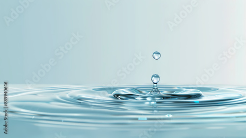 A drop of water falls into a calm, tranquil surface