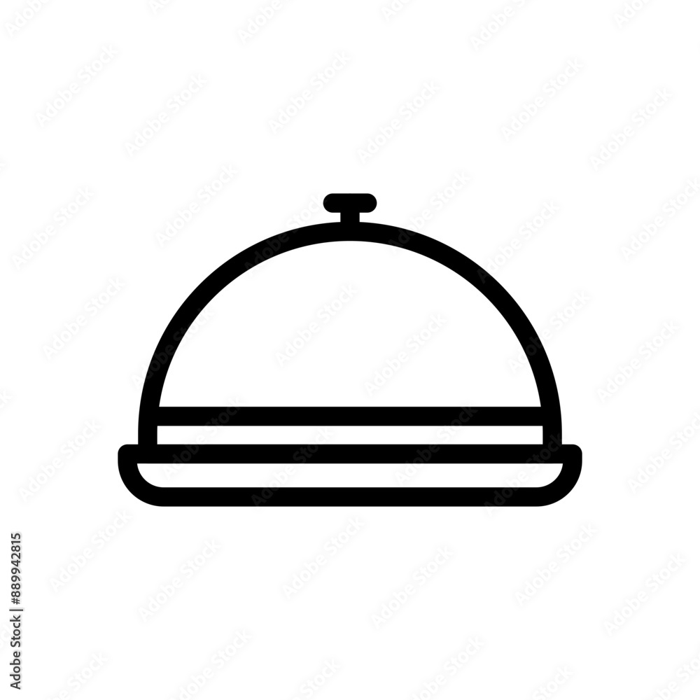 Food Tray and Cover icon Black line art vector logo Food Tray and Cover icon Black line art vector logo