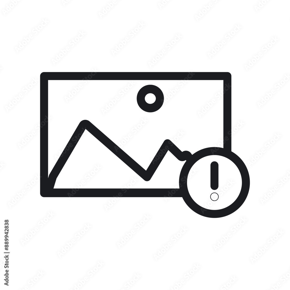 Image Error icon Black line art vector logo Image Error icon Black line art vector logo