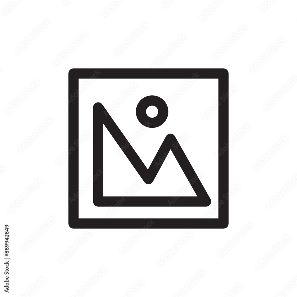image or photo icon Black line art vector logo image or photo icon Black line art vector logo