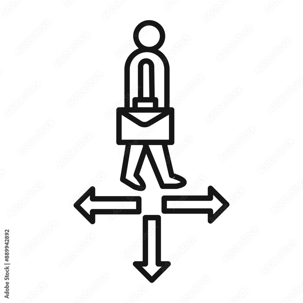 Job opportunity icon Black line art vector logo Job opportunity icon Black line art vector logo