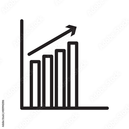 Free Download Increase chart icon Black line art vector logo - GFXLoad