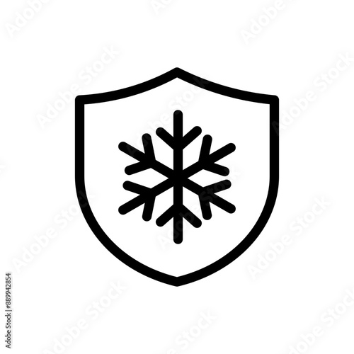 Frost resistant icon Black line art vector logo