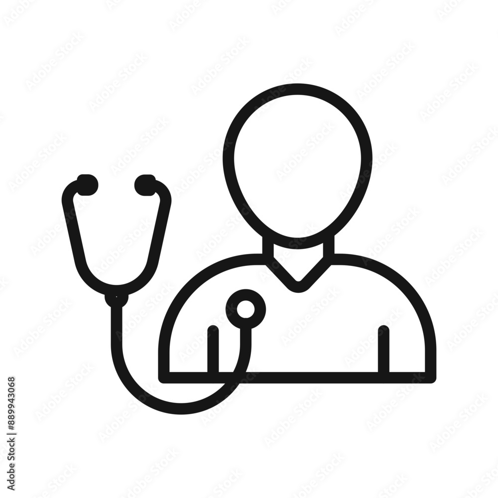 Medical check-up icon Black line art vector logo Medical check-up icon Black line art vector logo