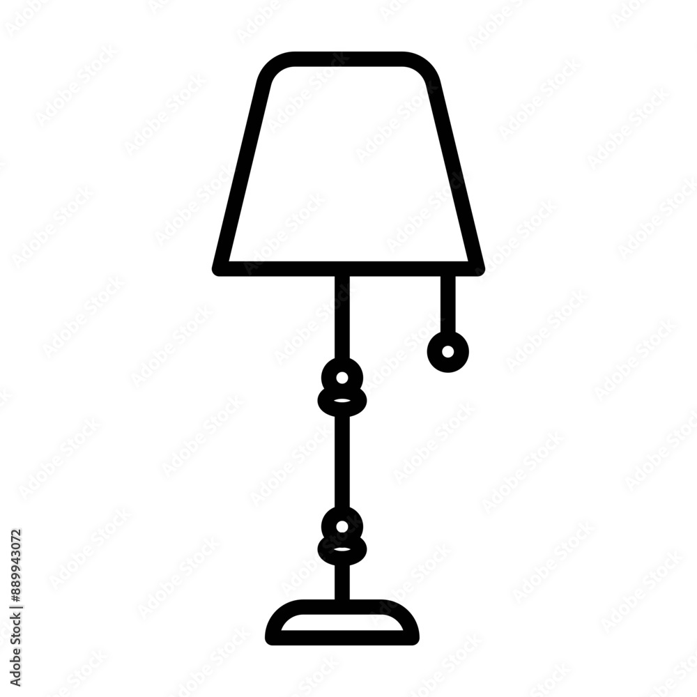 Night Bedside Lamp icon Black line art vector logo Night Bedside Lamp icon Black line art vector logo