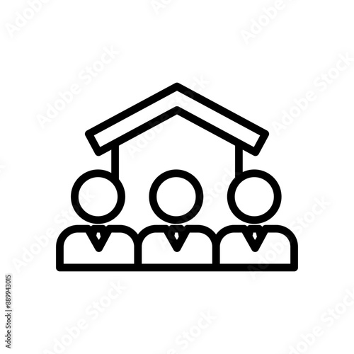 roommates icon Black line art vector logo