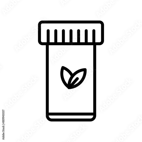 Natural medicine icon Black line art vector logo