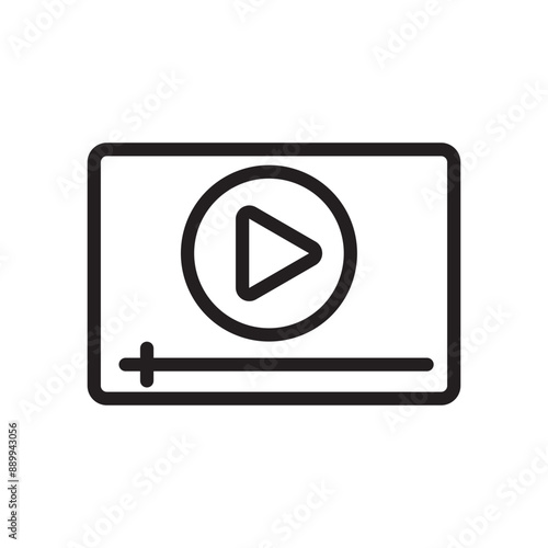 Free Download Media player icon Black line art vector logo - GFXLoad