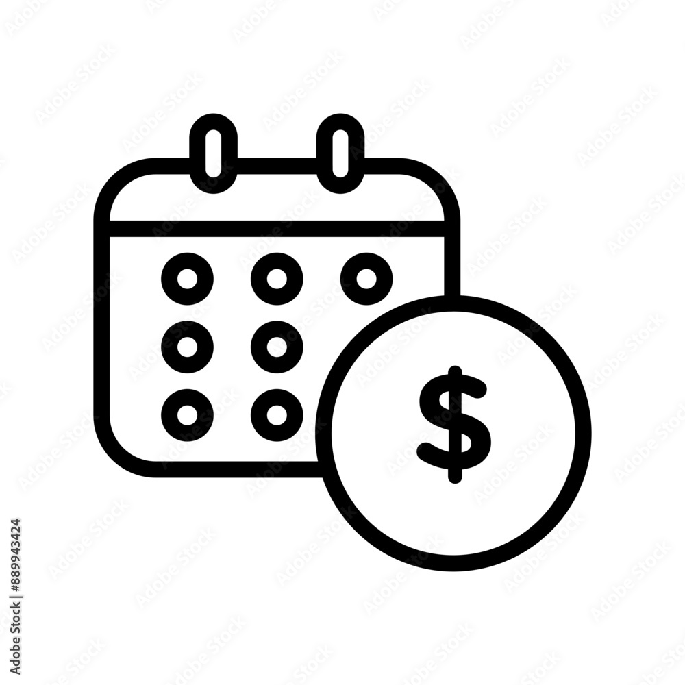 salary payday icon Black line art vector logo salary payday icon Black line art vector logo