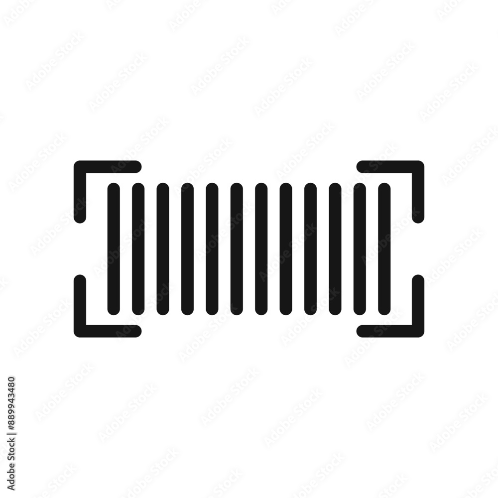 Scan barcode icon Black line art vector logo Scan barcode icon Black line art vector logo