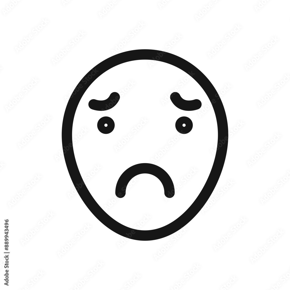 Regret expression icon Black line art vector logo Regret expression icon Black line art vector logo